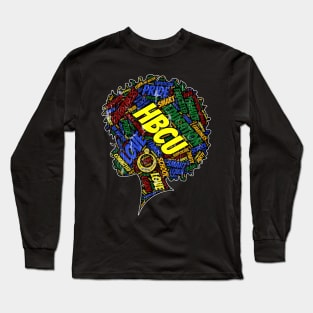 HBCU Grad Words in Afro Long Sleeve T-Shirt